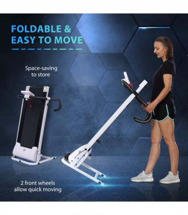 1-10Km/h Folding Treadmill Home Running Fitness Machine Safety Stopper HOMCOM