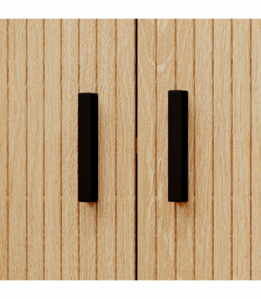 HOMCOM Nightstand with Sliding Doors and Metal Legs for Bedroom Oak Tone