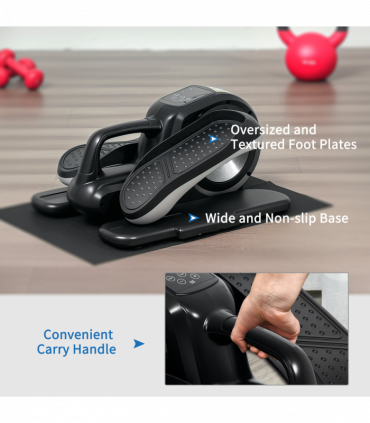 SPORTNOW Mini Elliptical Machine, Seated Pedal Exerciser w/ Remote Control