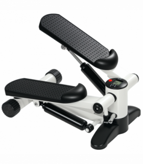 SPORTNOW Mini Stepper Machine with LCD Monitor and Non-Slip Pedals, White