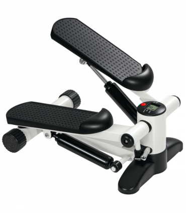 SPORTNOW Mini Stepper Machine with LCD Monitor and Non-Slip Pedals, White