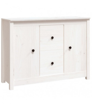 Sideboard White 100x35x74 cm Solid Wood Pine