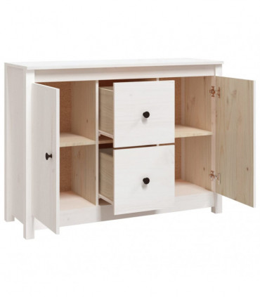 Sideboard White 100x35x74 cm Solid Wood Pine