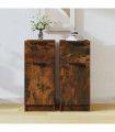Sideboards 2 pcs Smoked Oak 30x30x70 cm Engineered Wood