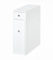 Slim Floor Cabinet Narrow Wooden Storage with Drawers Bathroom White HOMCOM