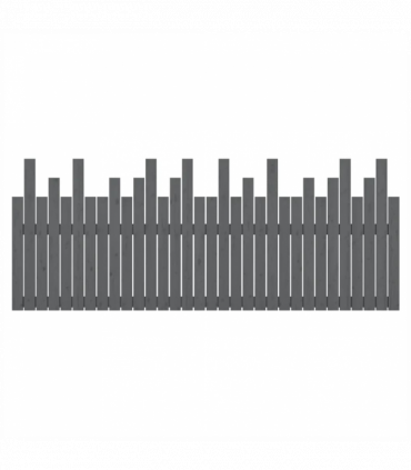 Wall Headboard Grey 204x3x80 cm Solid Wood Pine