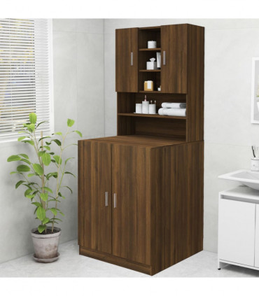 Washing Machine Cabinet Brown Oak 70.5x25.5x90 cm
