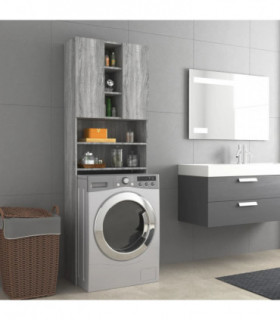 Washing Machine Cabinet Grey Sonoma 64x25.5x190 cm