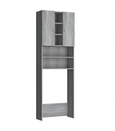 Washing Machine Cabinet Grey Sonoma 64x25.5x190 cm