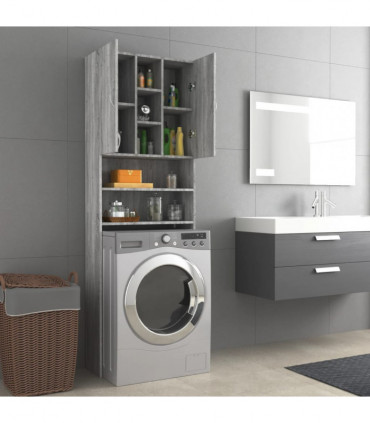 Washing Machine Cabinet Grey Sonoma 64x25.5x190 cm
