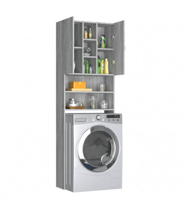 Washing Machine Cabinet Grey Sonoma 64x25.5x190 cm