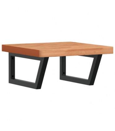vidaXL Basin Shelf Wall Mounted Steel and Solid Wood Beech