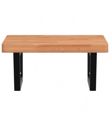 vidaXL Basin Shelf Wall Mounted Steel and Solid Wood Beech