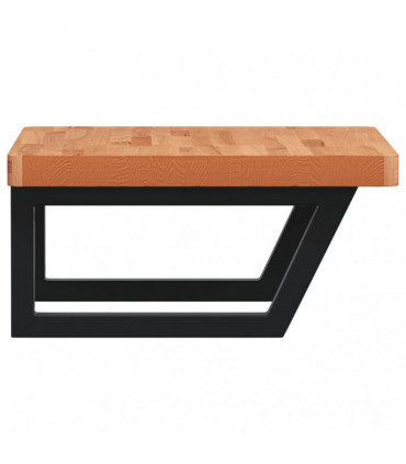 vidaXL Basin Shelf Wall Mounted Steel and Solid Wood Beech