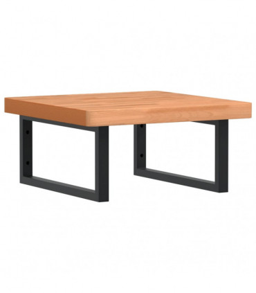 vidaXL Basin Shelf Wall Mounted Steel and Solid Wood Beech