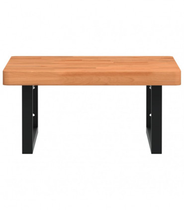 vidaXL Basin Shelf Wall Mounted Steel and Solid Wood Beech