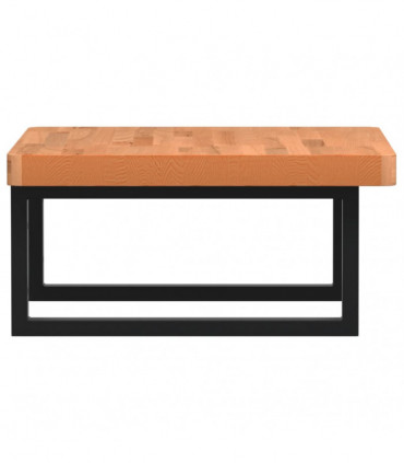 vidaXL Basin Shelf Wall Mounted Steel and Solid Wood Beech