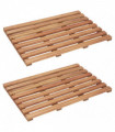 vidaXL Bath Mats 2 pcs Solid Acacia Wood 56x37 cm