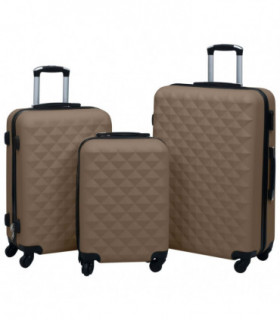 vidaXL Hardcase Trolley Set 3 pcs Brown ABS