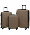 vidaXL Hardcase Trolley Set 3 pcs Brown ABS