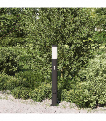 vidaXL Bollard Light with Sensor&Outlet 80 cm Stainless Steel IP44