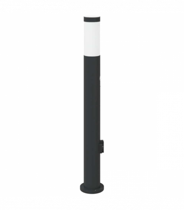 vidaXL Bollard Light with Sensor&Outlet 80 cm Stainless Steel IP44