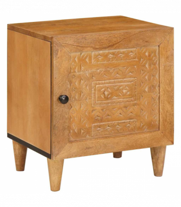 vidaXL Bedside Table Light brown 40 x 33 x 46 cm Solid mango wood