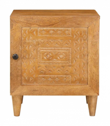 vidaXL Bedside Table Light brown 40 x 33 x 46 cm Solid mango wood