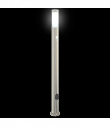vidaXL Bollard Lights with Sensor&Outlet 3pcs 110 cm Stainless Steel IP44