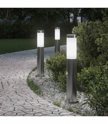 vidaXL Bollard Lights with Sensor 3pcs 50 cm Stainless Steel IP44