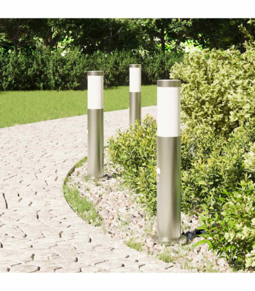 vidaXL Bollard Lights with Sensor 3pcs 50 cm Stainless Steel IP44