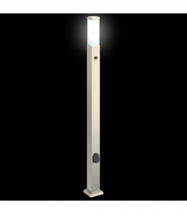 vidaXL Bollard Lights with Sensor&Outlet 3 pcs 110 cm Stainless Steel IP44