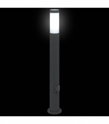 vidaXL Bollard Lights with Outlet 3pcs 80 cm Stainless Steel IP44