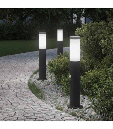 vidaXL Bollard Lights with Sensor 3pcs 50 cm Stainless Steel IP44