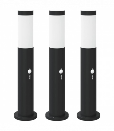 vidaXL Bollard Lights with Sensor 3pcs 50 cm Stainless Steel IP44