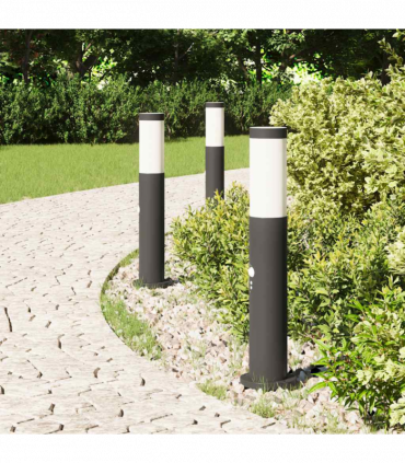 vidaXL Bollard Lights with Sensor 3pcs 50 cm Stainless Steel IP44