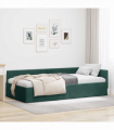 vidaXL Corner Bed Frame Other with Headboard Dark green 100 x 200 cm