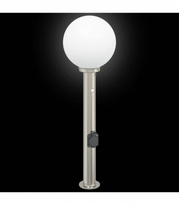 vidaXL Bollard Lights with Sensor&Outlet 3 pcs 80 cm Stainless Steel IP44
