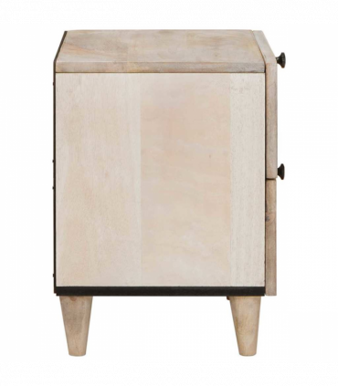 vidaXL Bedside Table 2 pcs Beige 40 x 33 x 46 cm Solid mango wood