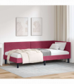 vidaXL Corner Bed Frame Other with Headboard Wine red 100 x 200 cm