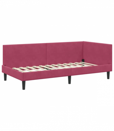 vidaXL Corner Bed Frame Other with Headboard Wine red 100 x 200 cm
