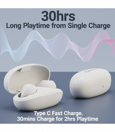 MAJORITY TRU BIO EARBUDS CLEAR WHITE