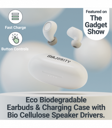 MAJORITY TRU BIO EARBUDS CLEAR WHITE