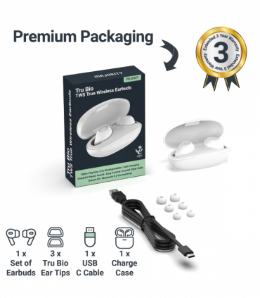 MAJORITY TRU BIO EARBUDS CLEAR WHITE