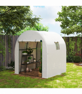 Polycarbonate Greenhouse, Walk-in Green House with Adjustable Roof Vent