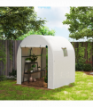 Polycarbonate Greenhouse, Walk-in Green House with Adjustable Roof Vent