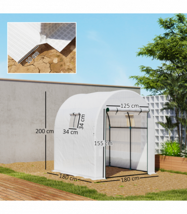 Polycarbonate Greenhouse, Walk-in Green House with Adjustable Roof Vent