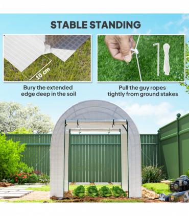 Polycarbonate Greenhouse, Walk-in Green House with Adjustable Roof Vent