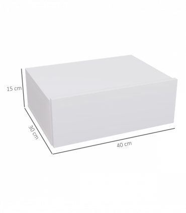 HOMCOM Floating Bedside Table, Wall-Mounted Side Table for Bedroom, White
