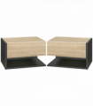 HOMCOM Modern Bedside Table Set of 2 with Drawer and Shelf